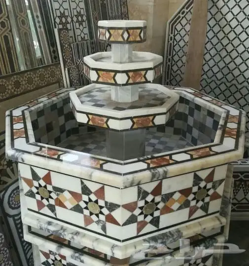 نافورة شامية نوافير رخام - نافوره بحرة شاميه 6