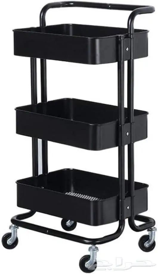 عربة معدنية متحركة بعجلات من 3 طبقات قائم للمنزل والمكتب 0