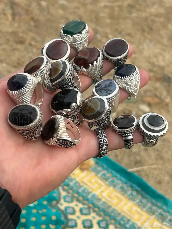 خواتم عقيق وفيروزات واوبالات وسليمانيات بيع جملة وتفريد 58