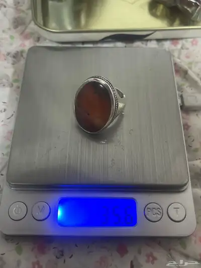 خاتم عقيق يمني احمر شجري 4