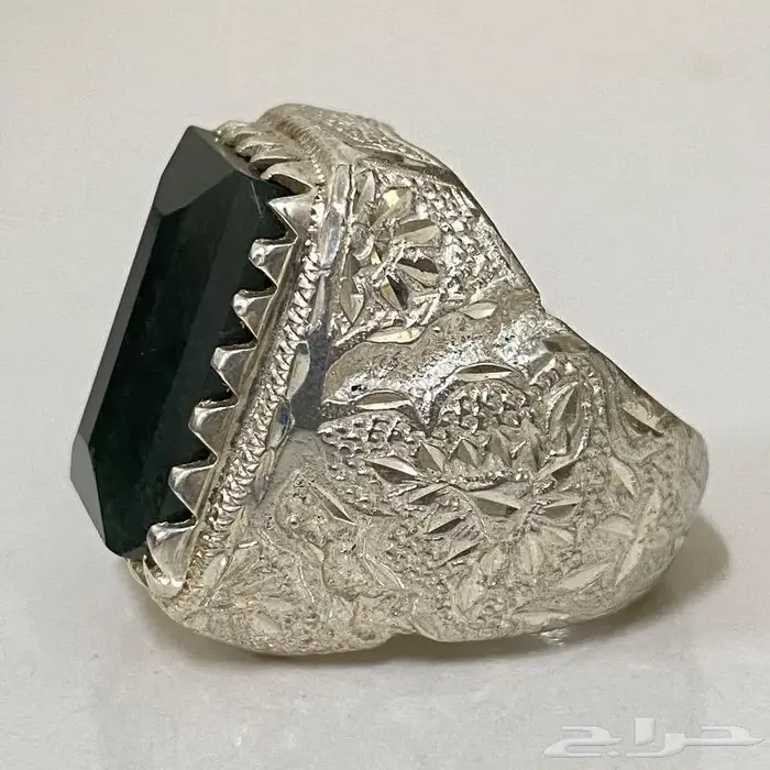 خاتمين يشم اخضر يماني صياغه ملكيه 0