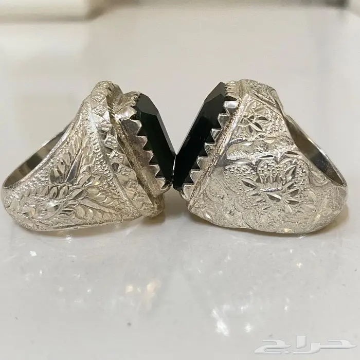 خاتمين يشم اخضر يماني صياغه ملكيه 17