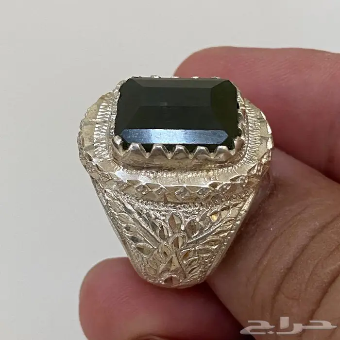 خاتمين يشم اخضر يماني صياغه ملكيه 18