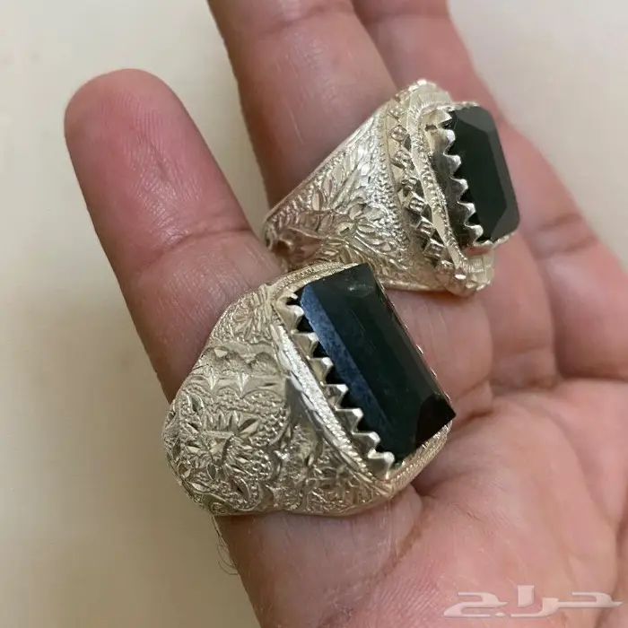 خاتمين يشم اخضر يماني صياغه ملكيه 20
