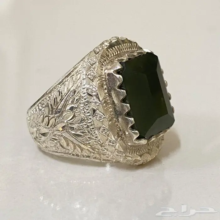 خاتمين يشم اخضر يماني صياغه ملكيه 10