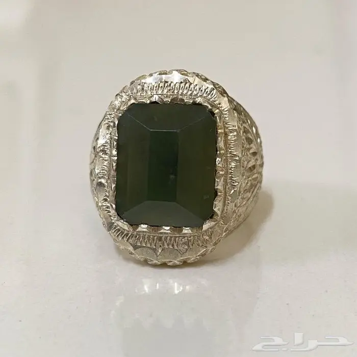 خاتمين يشم اخضر يماني صياغه ملكيه 12