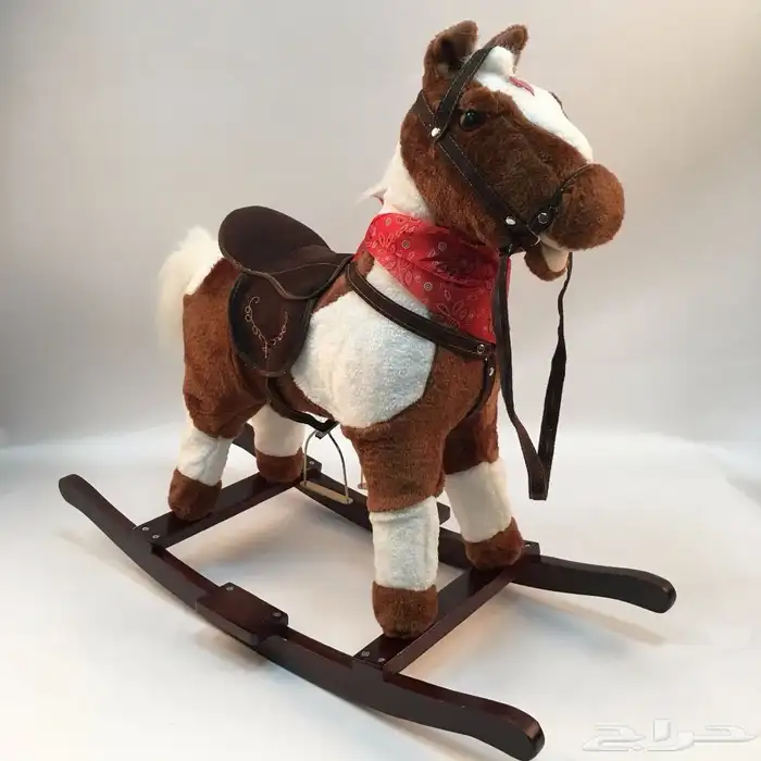 حصان فرو هزاز للأطفال بقواعد خشب بجميع المقاسات وبعدة الوان 6