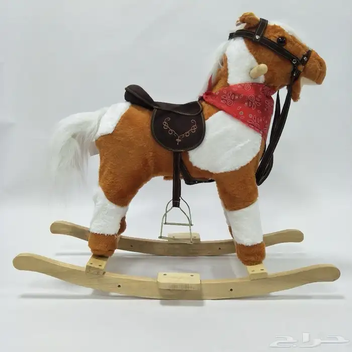 حصان فرو هزاز للأطفال بقواعد خشب بجميع المقاسات وبعدة الوان 7