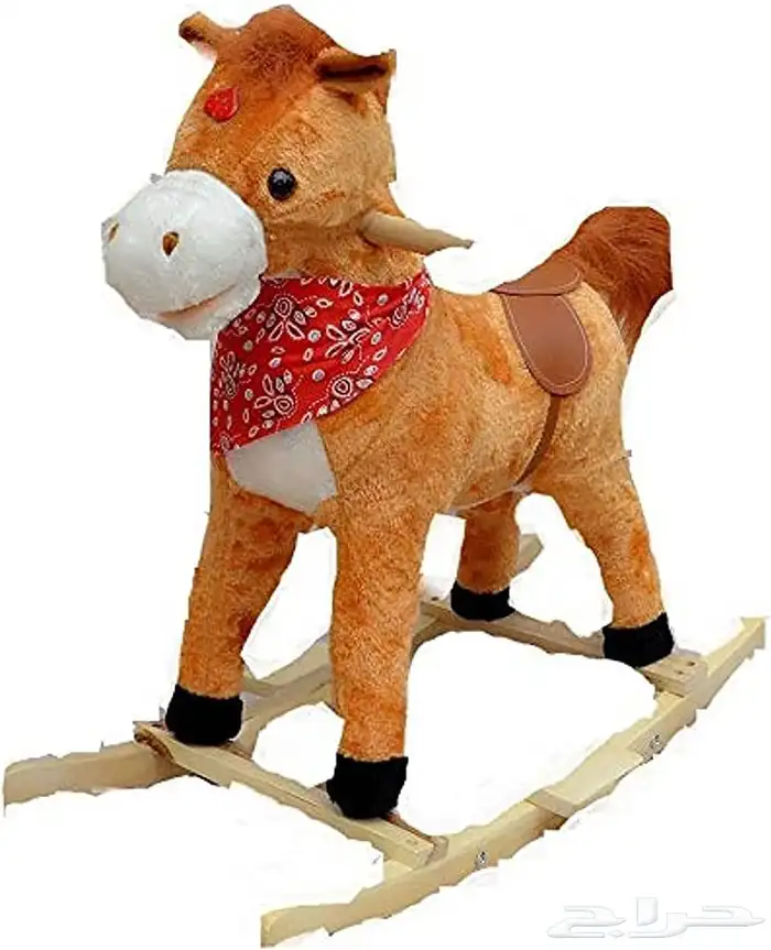 حصان فرو هزاز للأطفال بقواعد خشب بجميع المقاسات وبعدة الوان 10