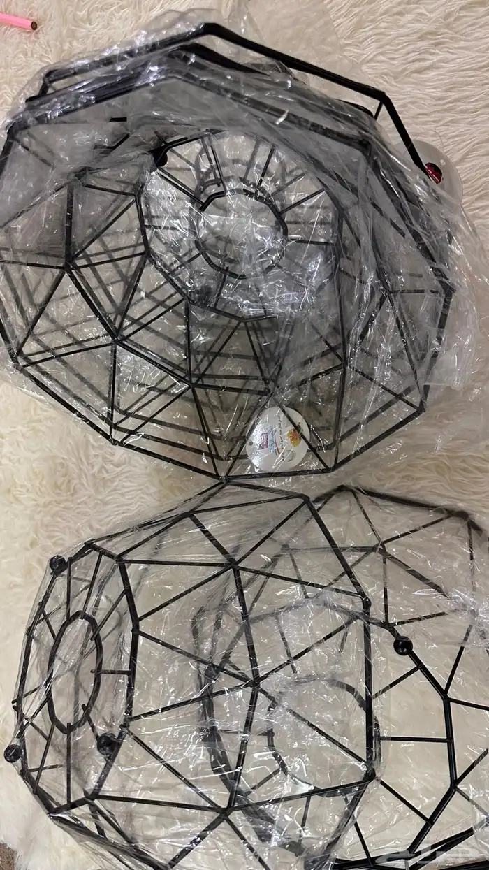 ست صحون لون اسود حديد على شكل شبكة عنكبوت جديد لم يستخدم 4