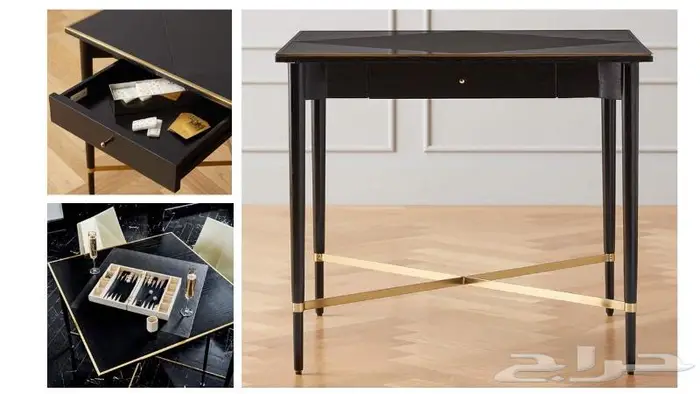 طاولة لعب بالوت فخمة غير مستعملة من ماركة CB2 العالمية 0