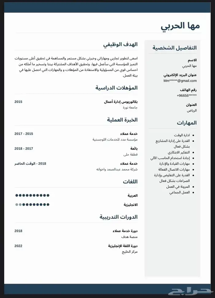 سيرة ذاتية احترافيةبنظامATS عربي وانجليزي 8