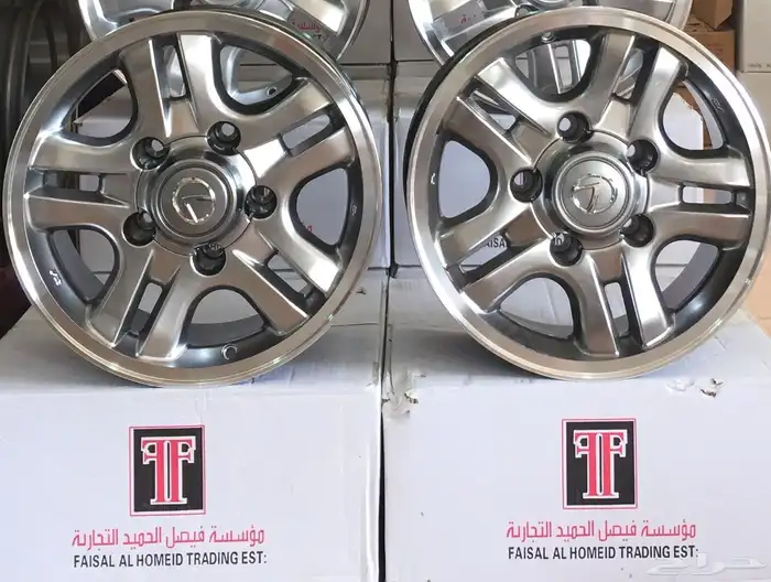 جنوط لكزس 16 شفه عريض نيكل الحميد اللون رصاصي و فيراني جديد 2