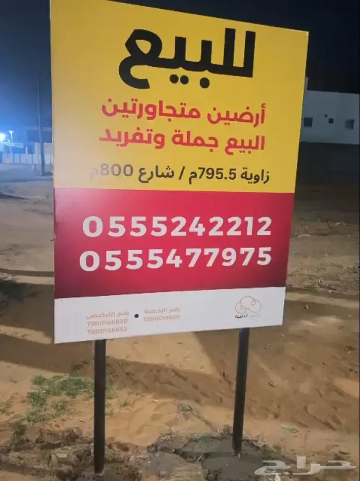 أرضين متجاورتين للبيع بحي الشفا - حايل 1