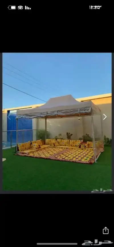 خيمة قابلة للطي 3 في 6 مع رواق و طاقة شمسية 0