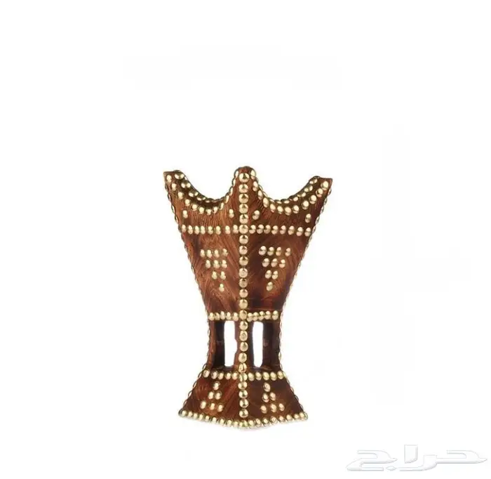 مبخره حائليه من خشب الاثل بني بتطريز ذهبي 0