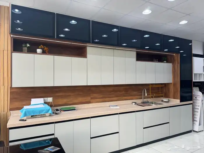 تفصيل دواليب مطابخ صاج المنيوم خشب 19