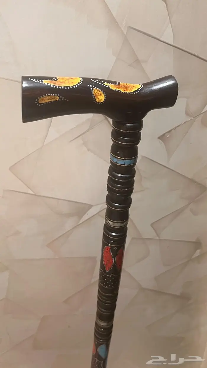 عصا عكاز ابانوس طبيعي 4