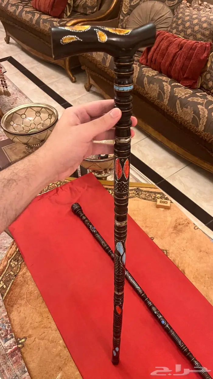 عصا عكاز ابانوس طبيعي 1