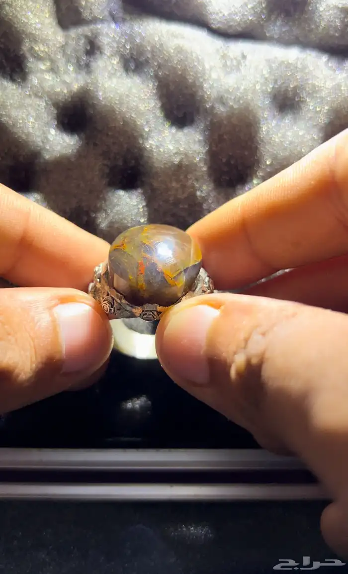 خاتم عقيق يمني مزعفر 200 عرض خاص 0