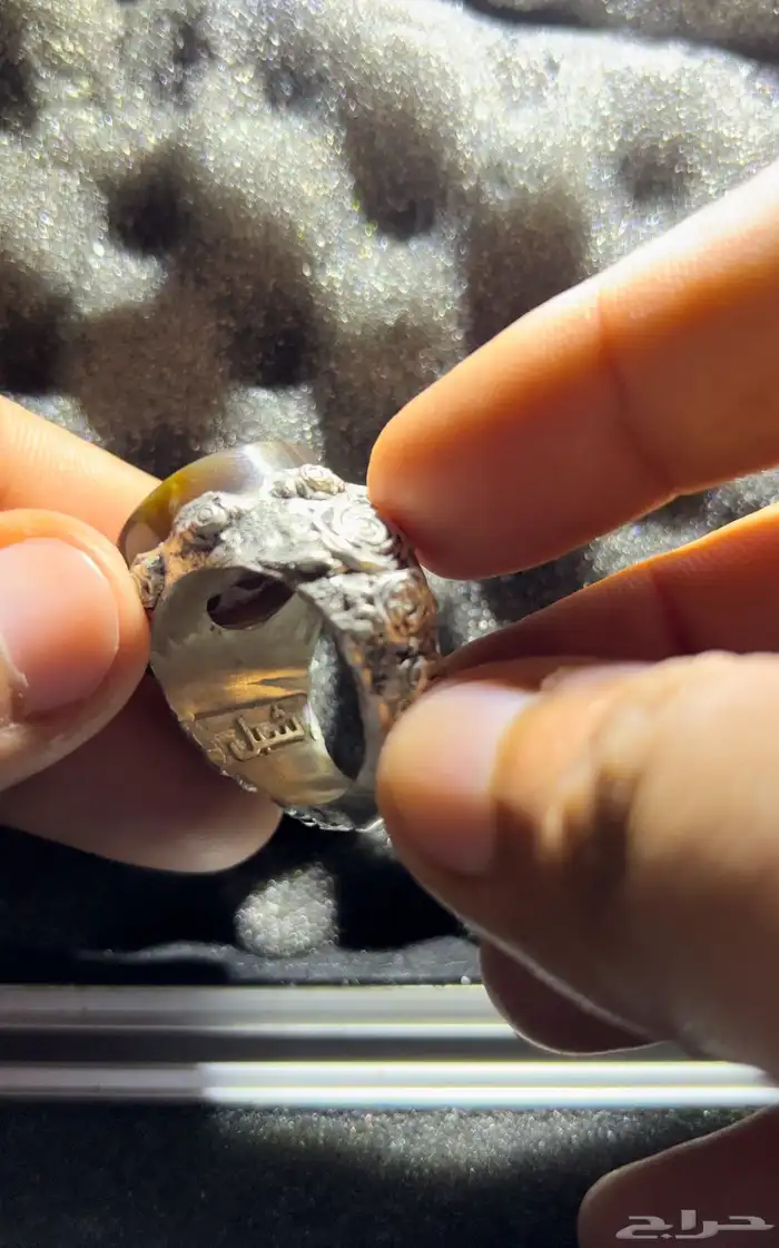 خاتم عقيق يمني مزعفر 200 عرض خاص 3