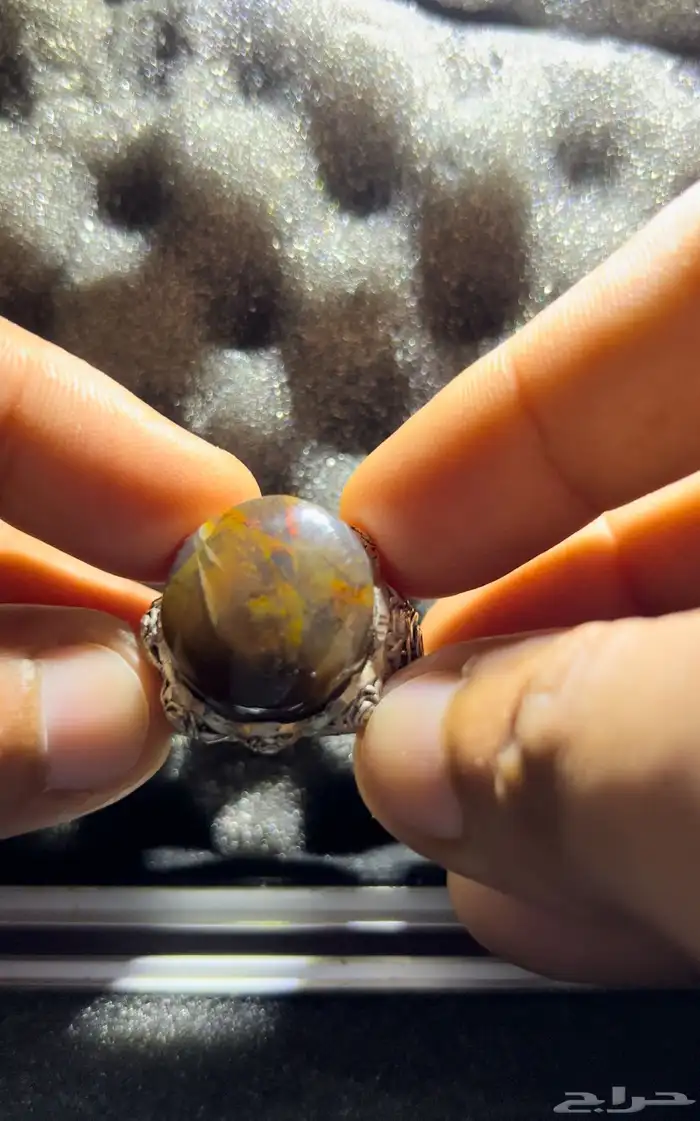 خاتم عقيق يمني مزعفر 200 عرض خاص 4