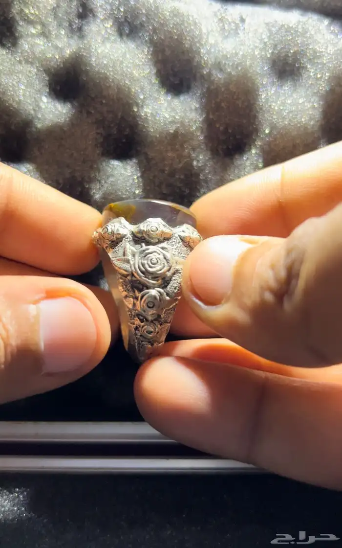 خاتم عقيق يمني مزعفر 200 عرض خاص 6