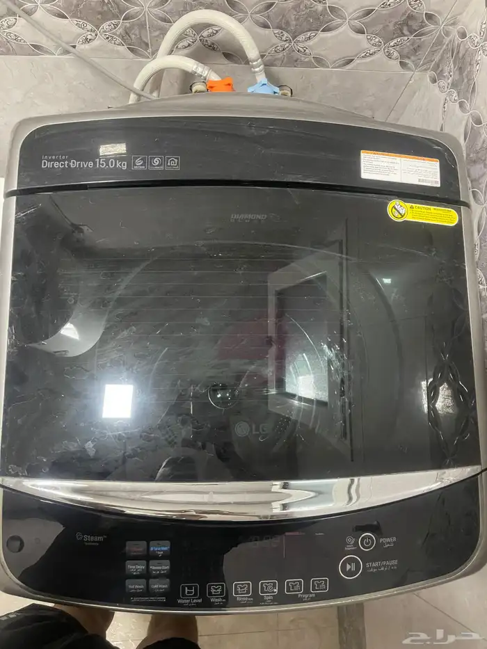 غسالة توماتيك LG ( كيلو 15 ) غسالة ال جي مستعملة سعة التحميل 6