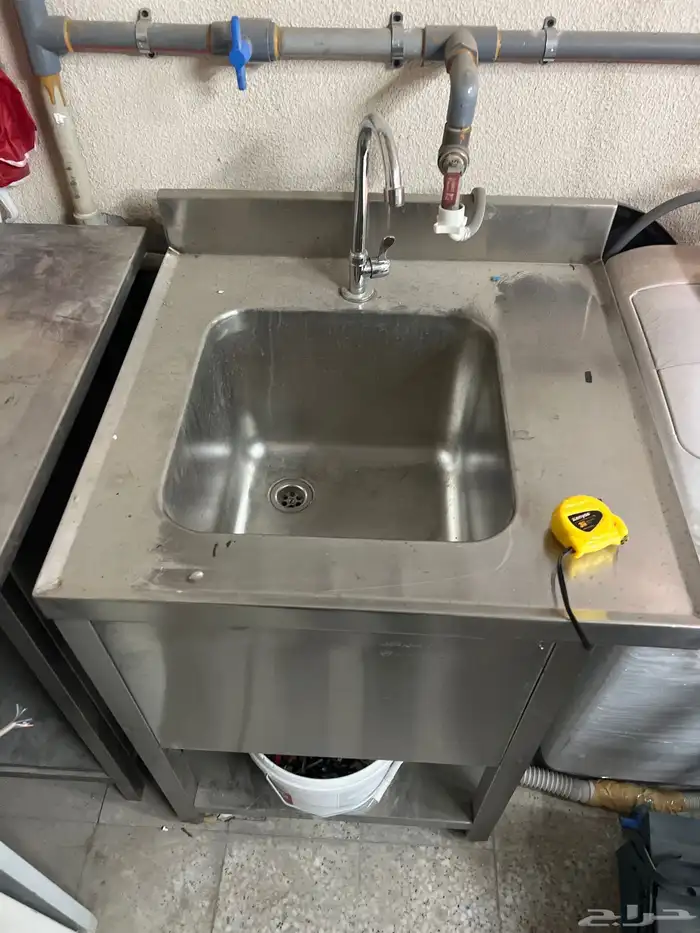 حوض غسيل استيل مع طاولة خدمة 1