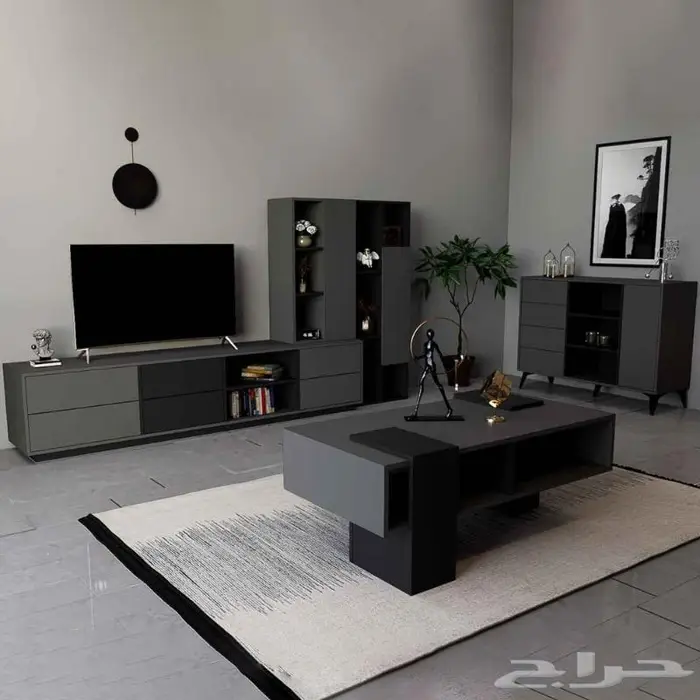 طقم طاولات تلفزيون مودرن خشب عالي الجودة 0