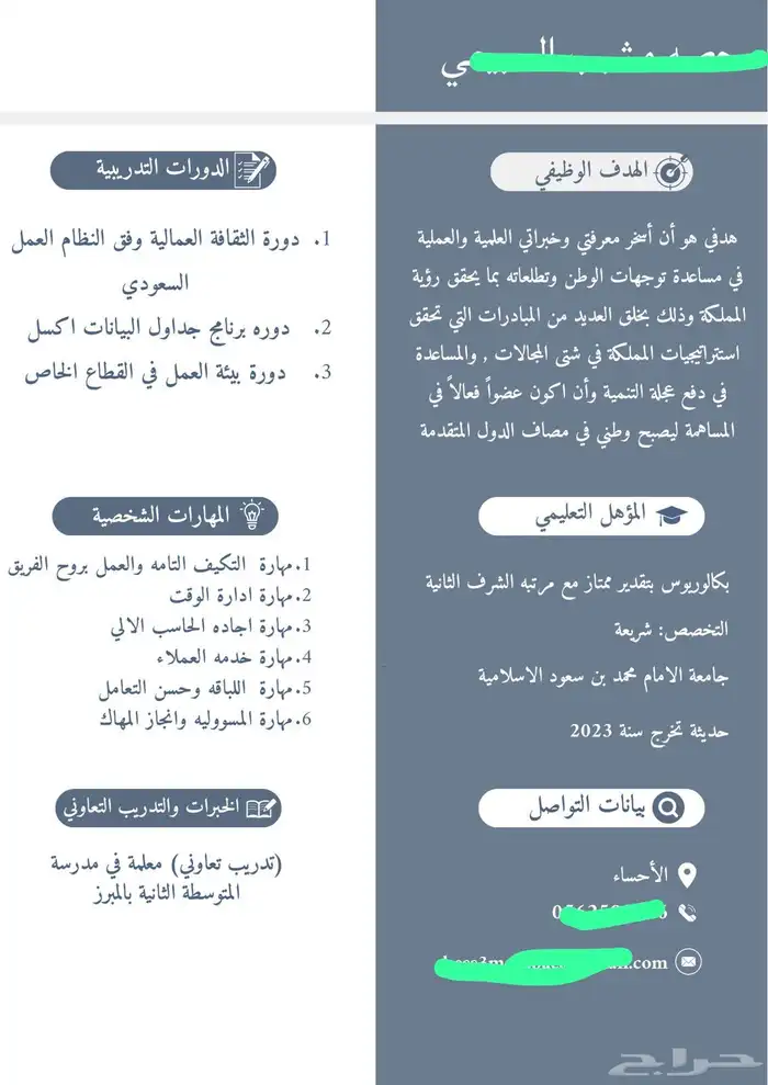 سيرة ذاتية احترافية 20