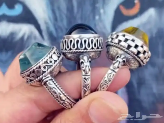 خواتم فضة خالص نوادر تحف فنيه احجار كريمة 67