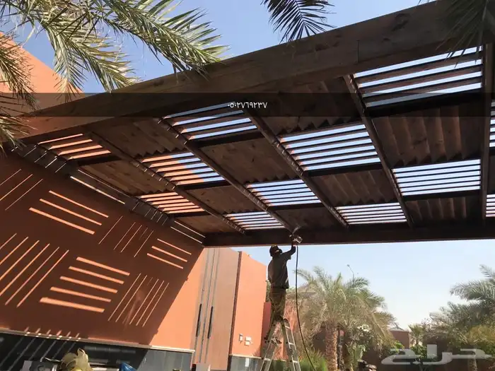 مظلات جلسات خشبيه كاسره للشمس 7