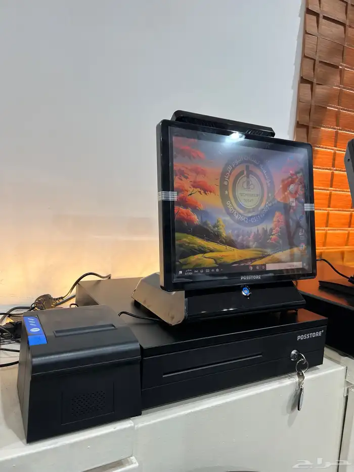 كاشير لمس بوس ستور شاشتين مع برنامج مبيعات معتمد 0