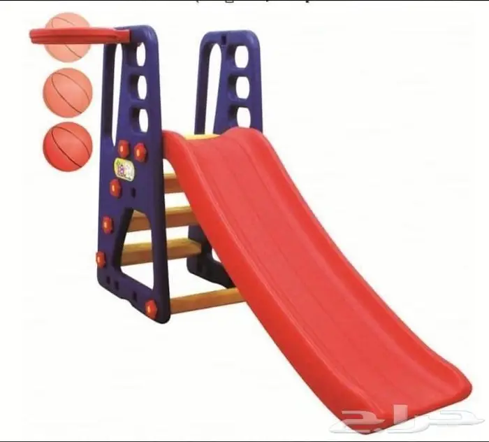 مرجوحة ( مرجيحة ) وزحليقة وكرة سلة طقم كامل 3 في 1 بلاستيك 6