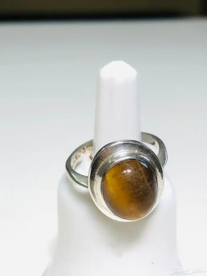 (تم البيع) خاتم فضة عقيق عين النمر أنتيك صناعة إنحليزية 1976 5