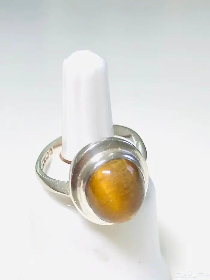 (تم البيع) خاتم فضة عقيق عين النمر أنتيك صناعة إنحليزية 1976 0