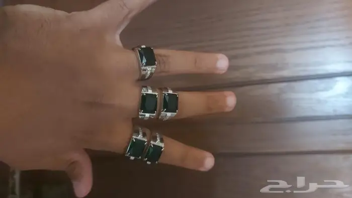 خاتم 925 حجر كرزون 6 قطع 0