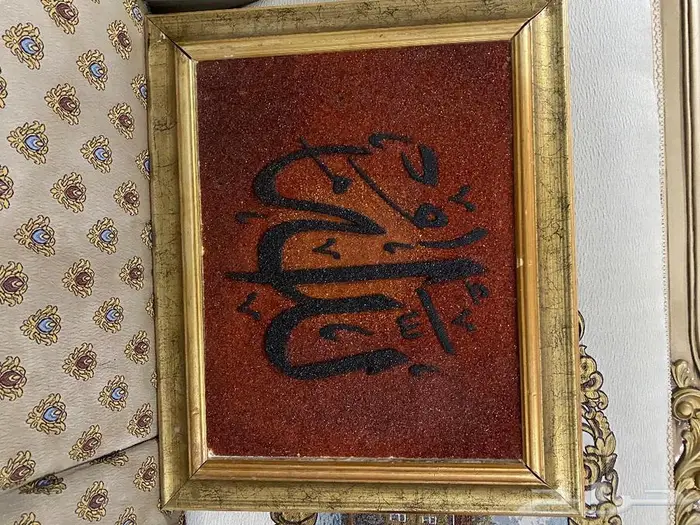 لوحتين تحفة جميلة من الكهرمان   وحجر لازرد خام 17