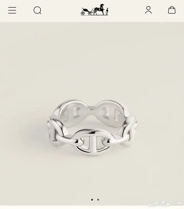 جديد خاتم ايرميز النسائي مقاس 52 Hermes silver ring 1