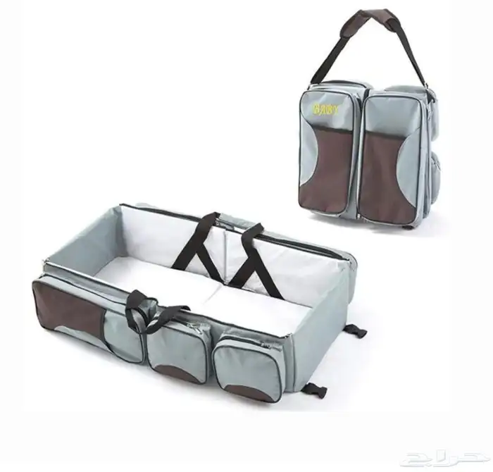 شنطة مستلزمات البيبي تتحول لسرير تنقل خارجي وحمل للطفل 0