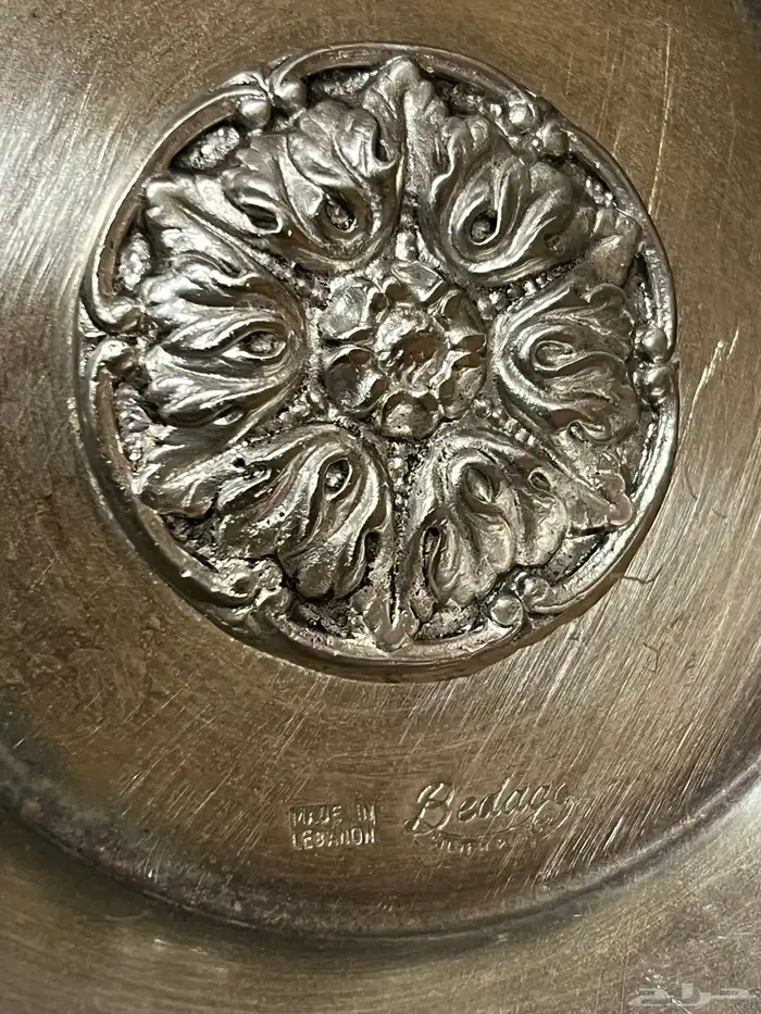 انتيكة تراث شمعدان نحاس مطلي بالفضة 3