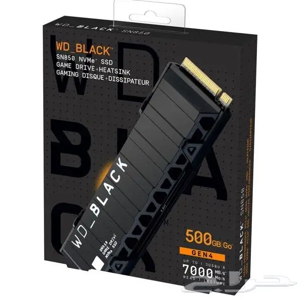 WD SN850 500GB NVMe Heatsink PS5 Compatible SSD 1