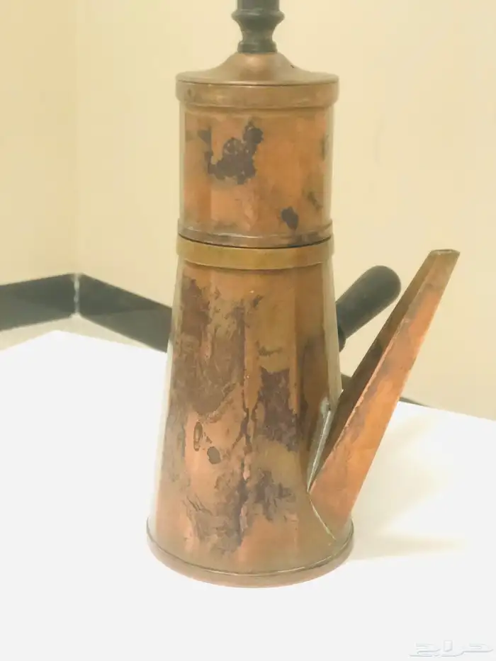 (تم البيع) صانعة قهوة و حليب من النحاس الأحمر الخالص أنتيك 12