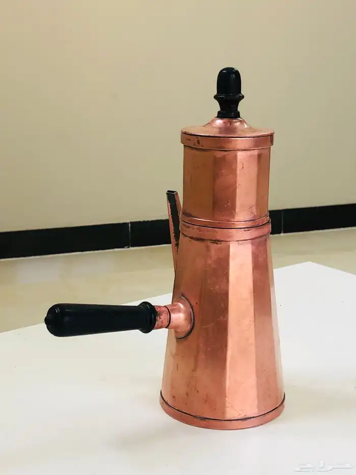 (تم البيع) صانعة قهوة و حليب من النحاس الأحمر الخالص أنتيك 0