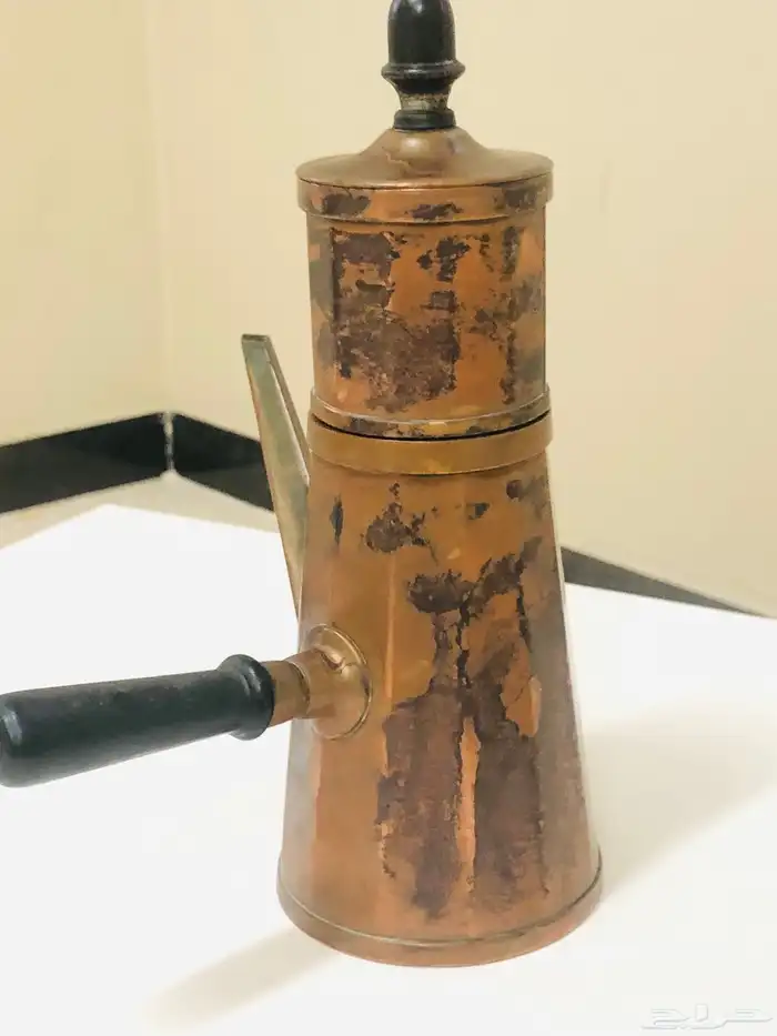 (تم البيع) صانعة قهوة و حليب من النحاس الأحمر الخالص أنتيك 15