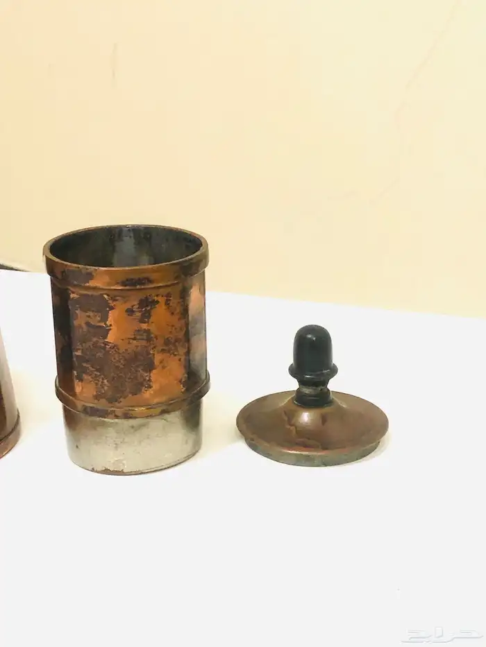 (تم البيع) صانعة قهوة و حليب من النحاس الأحمر الخالص أنتيك 19