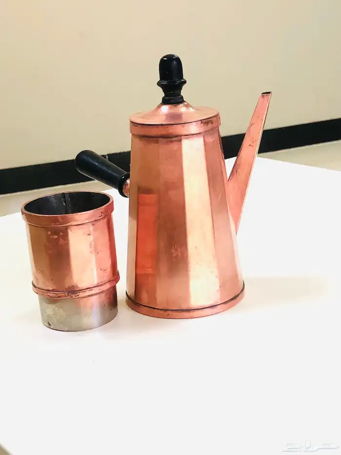 (تم البيع) صانعة قهوة و حليب من النحاس الأحمر الخالص أنتيك 5