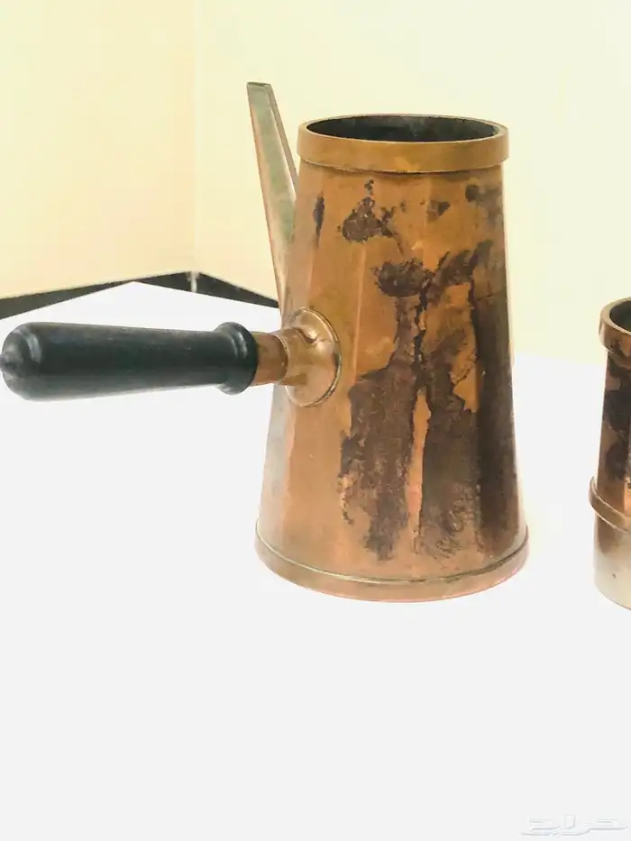 (تم البيع) صانعة قهوة و حليب من النحاس الأحمر الخالص أنتيك 17