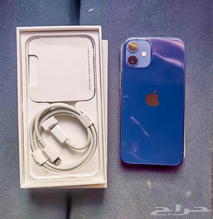 آيفون 12 ميني أزرق 128GB بطارية 85 مخزن وليس مجدد مع أغراضه 2